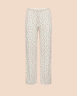 Pointelle Pant Floral Beige lounge bundle Still 2