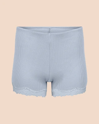 Rib Biker Short Light Blue lounge bundle Still 2