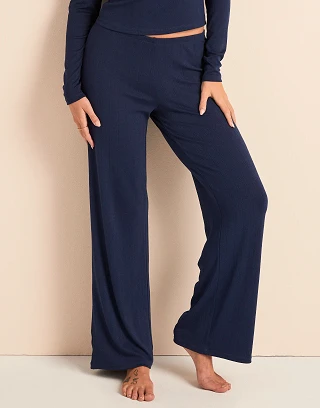 Pointelle Pant Dark Blue lounge bundle Model 1