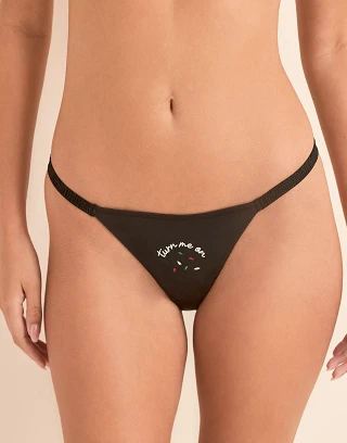 Alessia G-String Black panty bundle Model 1