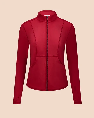 Aura Run Jacket Dark Red activewear bundle Still 2