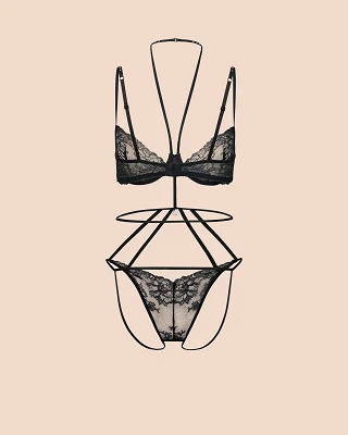Rubi Black Unlined lingerie bundle Still 2