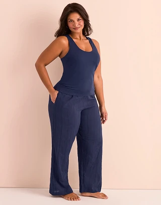 Kirsten Dark Blue Plus Lined lounge bundle Model 2