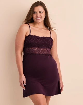 Samantha Dark Purple Plus sleepwear bundle Model 2