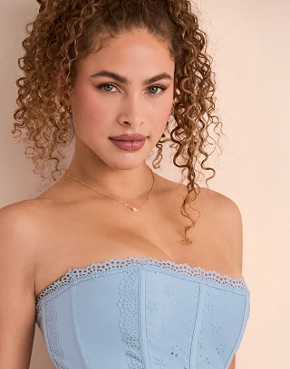 Willla Medium Blue Unlined corset bundle Model 2