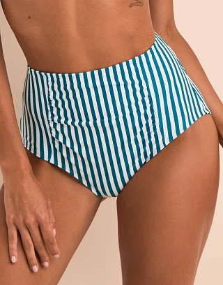 Shelbie B1 Stripe Blue swimwear bundle Model 1