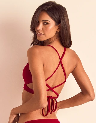Tatiana Dark Red 2 Lightly Lined swimwear bundle Model 2