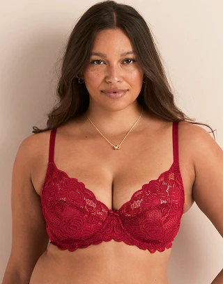 London Dark Red 2 Unlined bra bundle Model 2