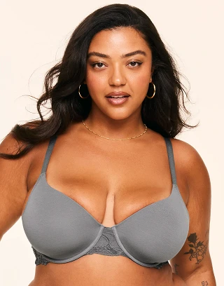 Teagan Dark Gray 2 Lightly Lined bra bundle Model 2