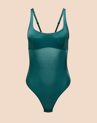 Darby Dark Green Lined lingerie bundle Model 2