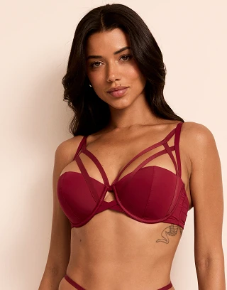 Chyance Dark Red 2 Contour bra bundle Model 1