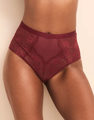 Mila High Waisted Dark Red panty bundle Model 1