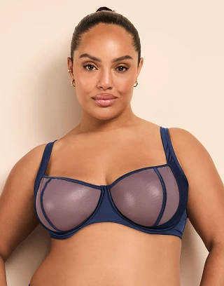 Elen Dark Blue 2 Unlined bra bundle Model 2