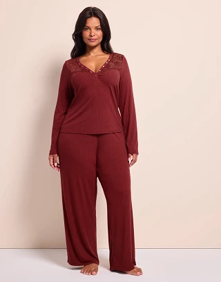 Zahra Dark Red sleepwear bundle Model 2