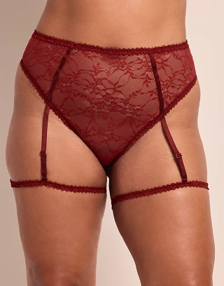 Evelyne High Waisted Dark Red panty bundle Model 2