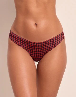 Francie D1 Thong Plaid Red panty bundle Model 1
