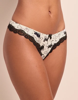 Nare Thong Novelty Beige panty bundle Model 1