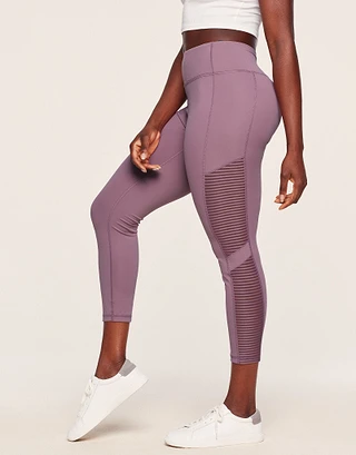 Cali Stripe Mesh Dark Purple activewear bundle Model 1