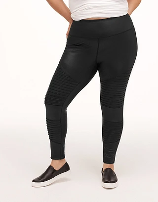 Mia Moto Legging Dark Black Plus legwear bundle Model 2
