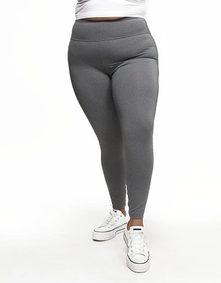 Haley Heathered Legging Gray Plus activewear bundle Model 2