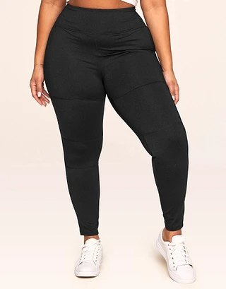 Haley Heathered Cargo Legging Black Plus activewear bundle Model 2