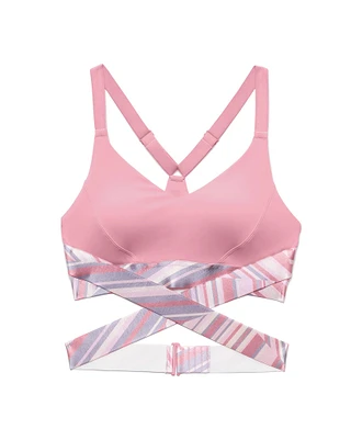 Pink Stripe Print Maven Sports Bra Still 2
