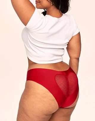 Claire Hipster Dark Red Plus panty bundle Model 2