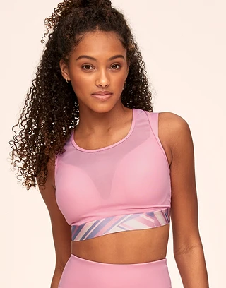 Micah Stripe Pink Contour activewear bundle Model 1