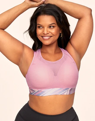 Micah Stripe Pink Plus Contour activewear bundle Model 2