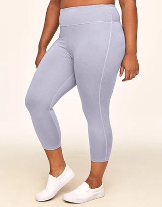 Haley Heathered Crop Purple Plus activewear bundle Model 2