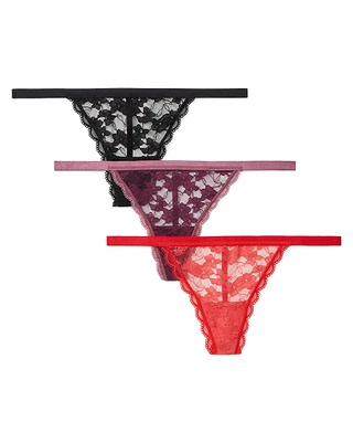 3-Pack Blaire Allover Lace G-String Black Plus panty pack Still 2