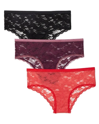 3-Pack Deirdre Allover Lace Cheeky Black Plus panty pack Still 2