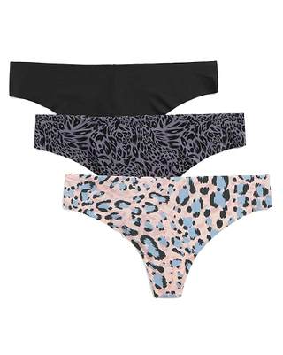 3-Pack Annie Invisible Thong Black Plus panty pack Still 2