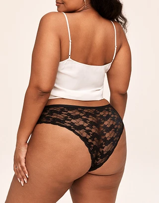 3-Pack Deirdre Allover Lace Cheeky Black Plus panty pack Model 1