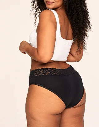 3-Pack Millie Cotton Hipster Black Plus panty pack Model 1