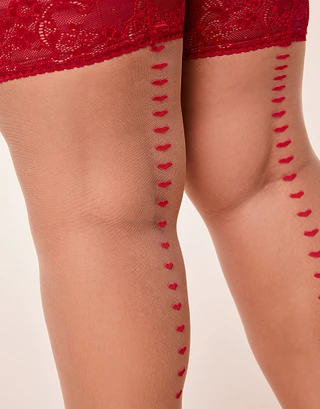 Nia Dark Red Plus legwear bundle Model 2