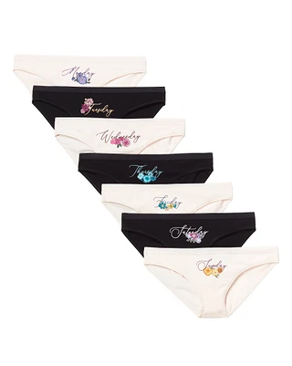 7-Pack Elaina Printed Cotton Bikini Placement Pink panty pack Still 2