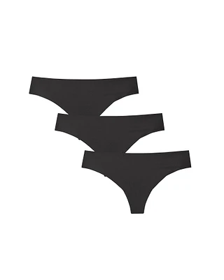 3-Pack Annie Invisible Thong Black 2 Plus panty pack Still 1