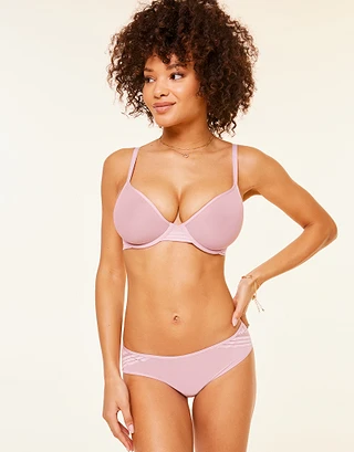 Amellia Medium Pink Contour bra and panty bundle Model 2