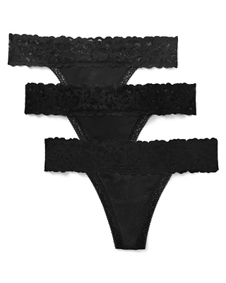 3-Pack Kourtney Cotton Thong Black 2 Plus panty pack Still 1