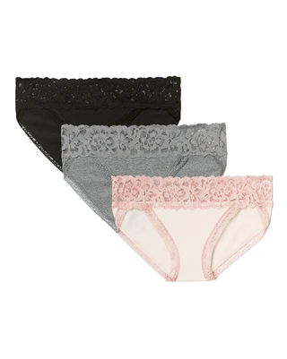 3-Pack Joanie Cotton Bikini Gray Plus panty pack Still 2