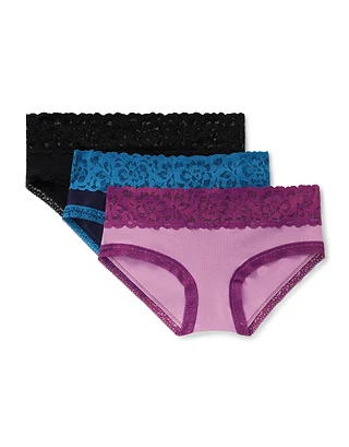 3-Pack Millie Cotton Hipster Black panty pack Still 2