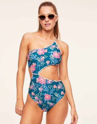 Dustin Floral Blue swimwear bundle Model 1
