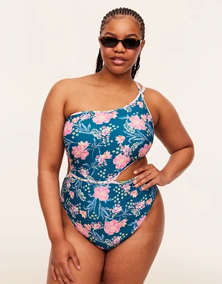 Dustin Floral Blue Plus swimwear bundle Model 2