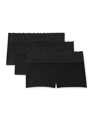 3-Pack Leondra Cotton Shortie Black 2 Plus panty pack Still 2