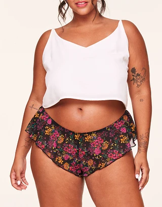 Graciela Cheeky Floral Black Plus panty bundle Model 1