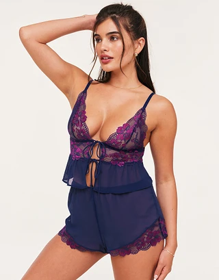 Tammy Dark Blue Unlined lingerie bundle Model 1