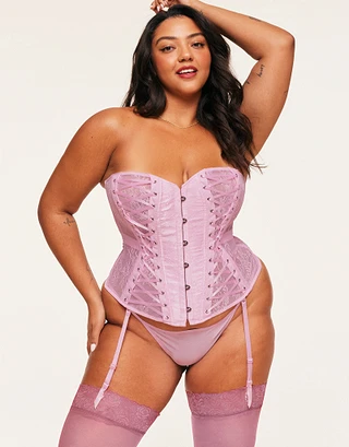 Nikita Medium Pink Plus Unlined corset bundle Model 2