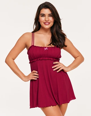 Ophylia Dark Red sleepwear bundle Model 1