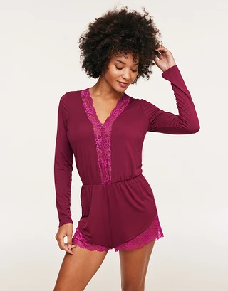 Charlotte Dark Red sleepwear bundle Model 2